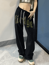 Letter Embroidered Baggy Sweatpants - HouseofHalley